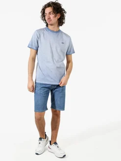 Rifle T-shirt girocollo da uomo in cotone con logo - cielo