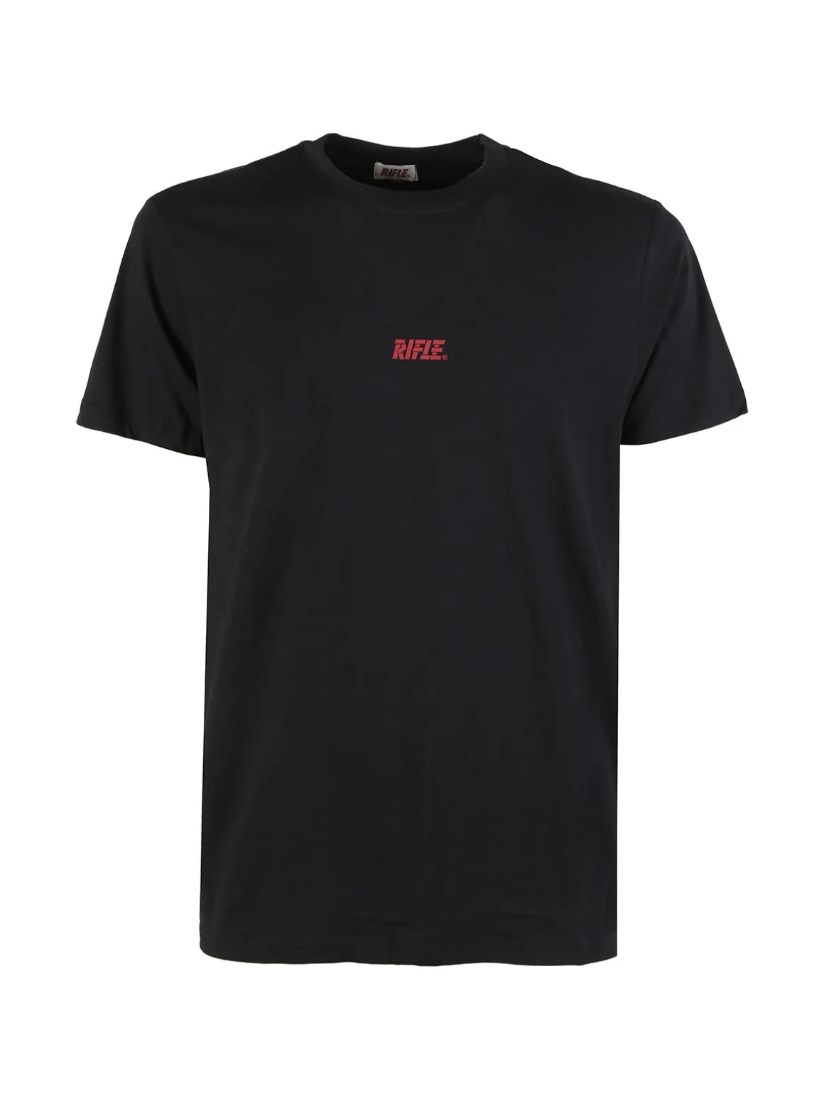 Rifle T-shirt girocollo da uomo in cotone - nero