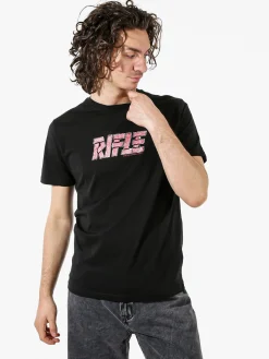 Rifle T-shirt in cotone da uomo con logo - nero