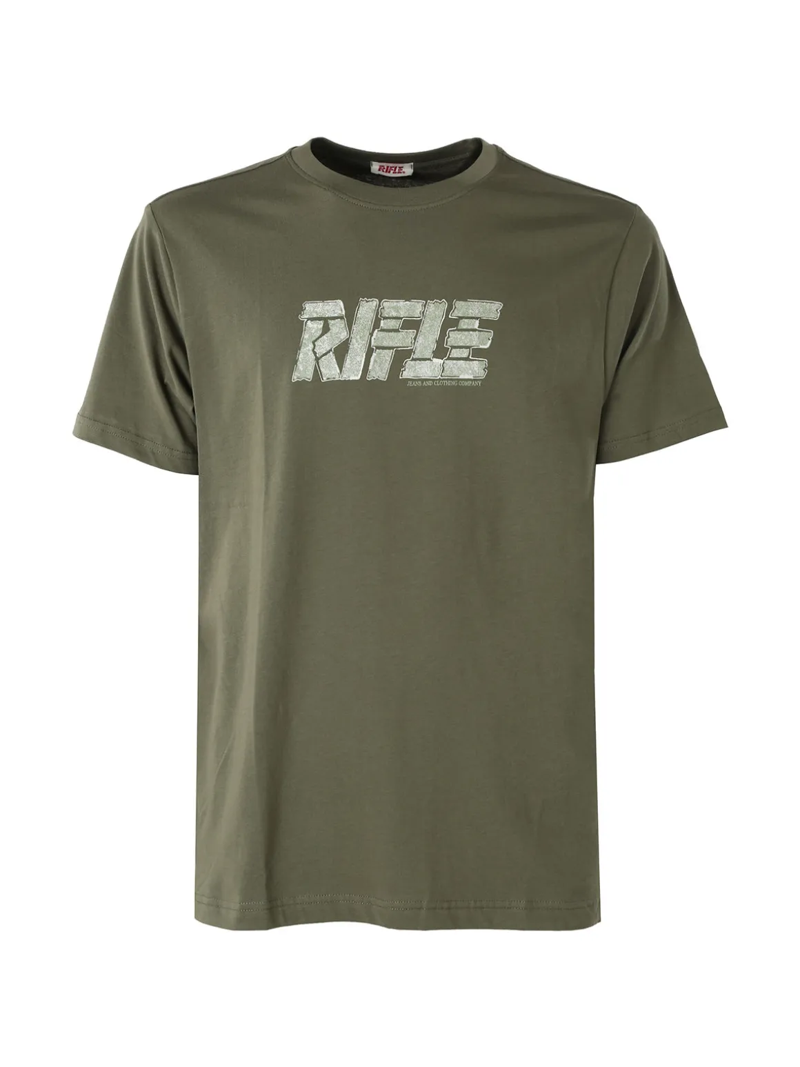 Rifle T-shirt in cotone da uomo con logo - militare
