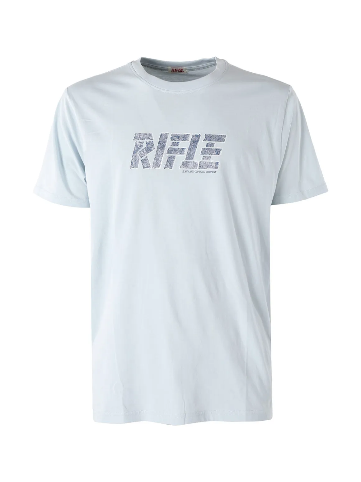 Rifle T-shirt in cotone da uomo con logo - azzurro