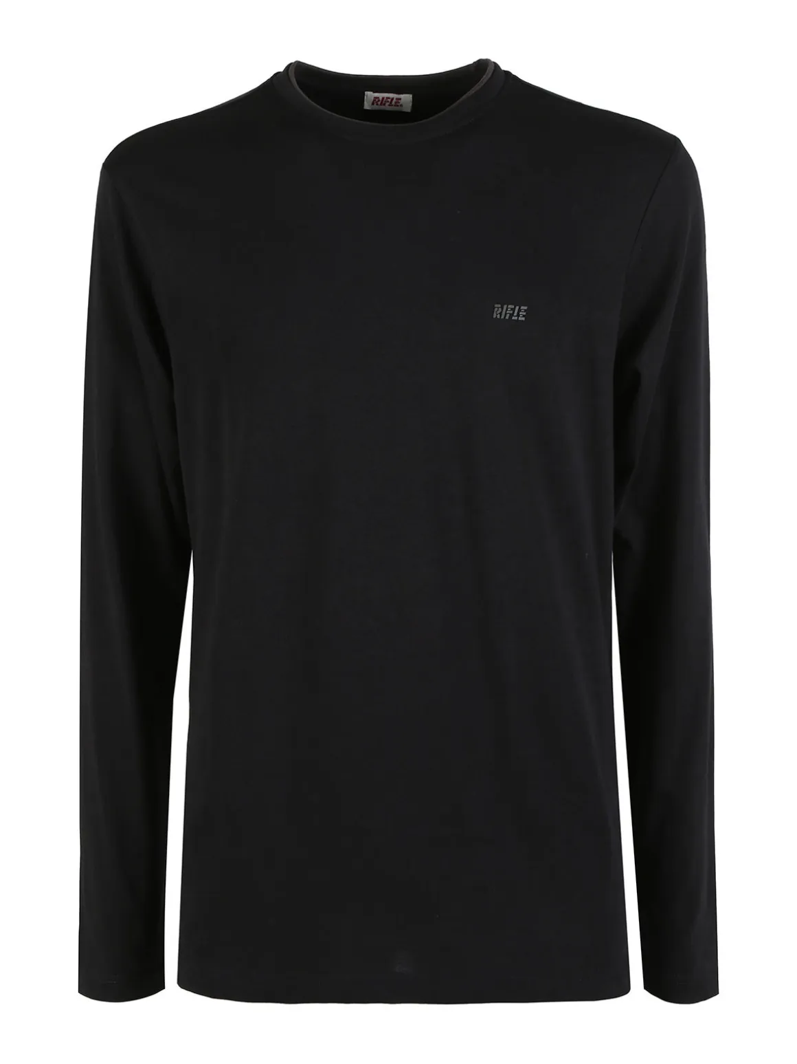 Rifle T-shirt uomo a maniche lunghe in cotone - nero