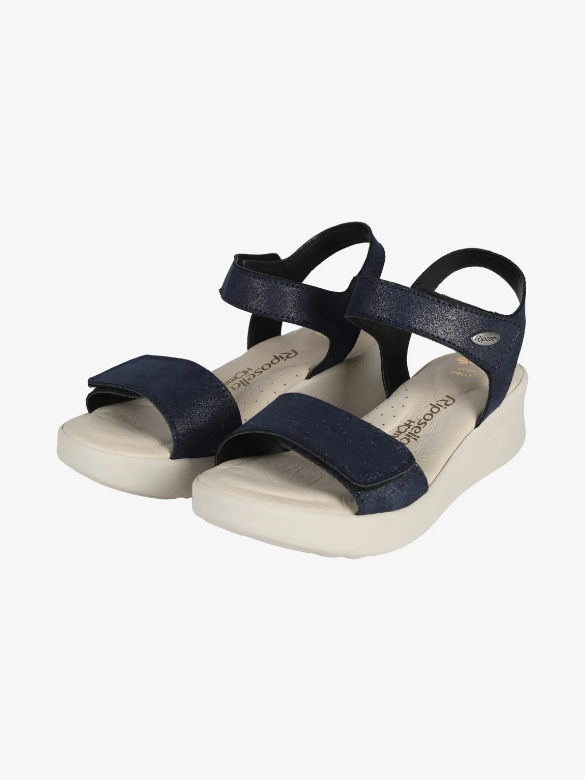 Riposella Sandali donna con zeppa e cinturini a strappo