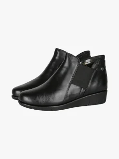 Riposella Stivaletti donna in pelle con zeppa - nero