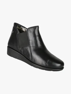 Riposella Stivaletti donna in pelle con zeppa - nero