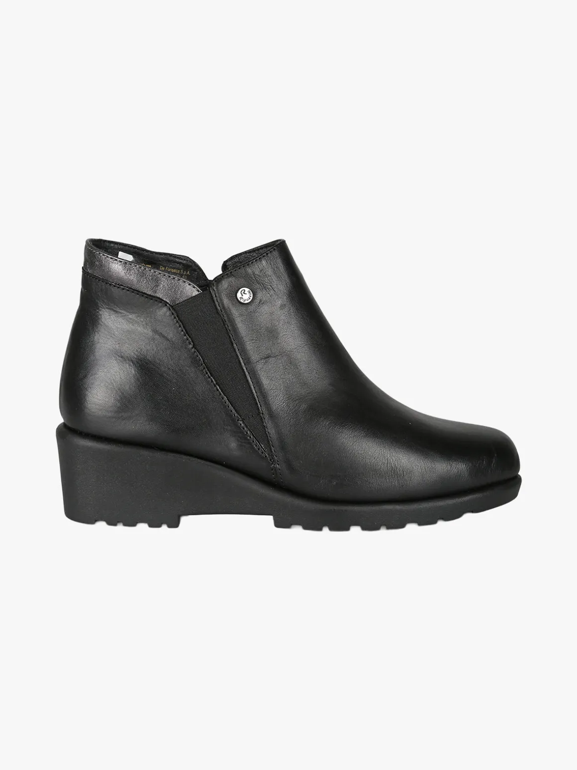 Riposella Stivaletti donna in pelle con zeppa - nero