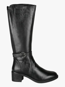 Riposella Stivali in pelle da donna con tacco - nero