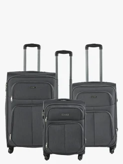 R.Leone Set di valigia 3 pezzi semirigide a 4 ruote - grigio scuro