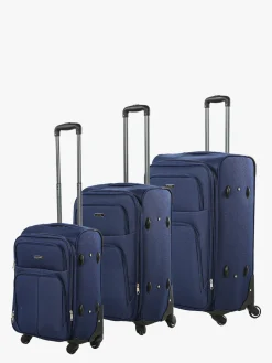 R.Leone Set di valigia 3 pezzi semirigide a 4 ruote - blu scuro