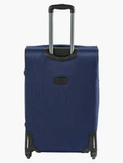 R.Leone Valigia grande 4 ruote semirigida in tessuto - blu scuro