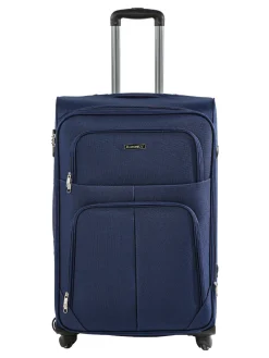 R.Leone Valigia grande 4 ruote semirigida in tessuto - blu scuro