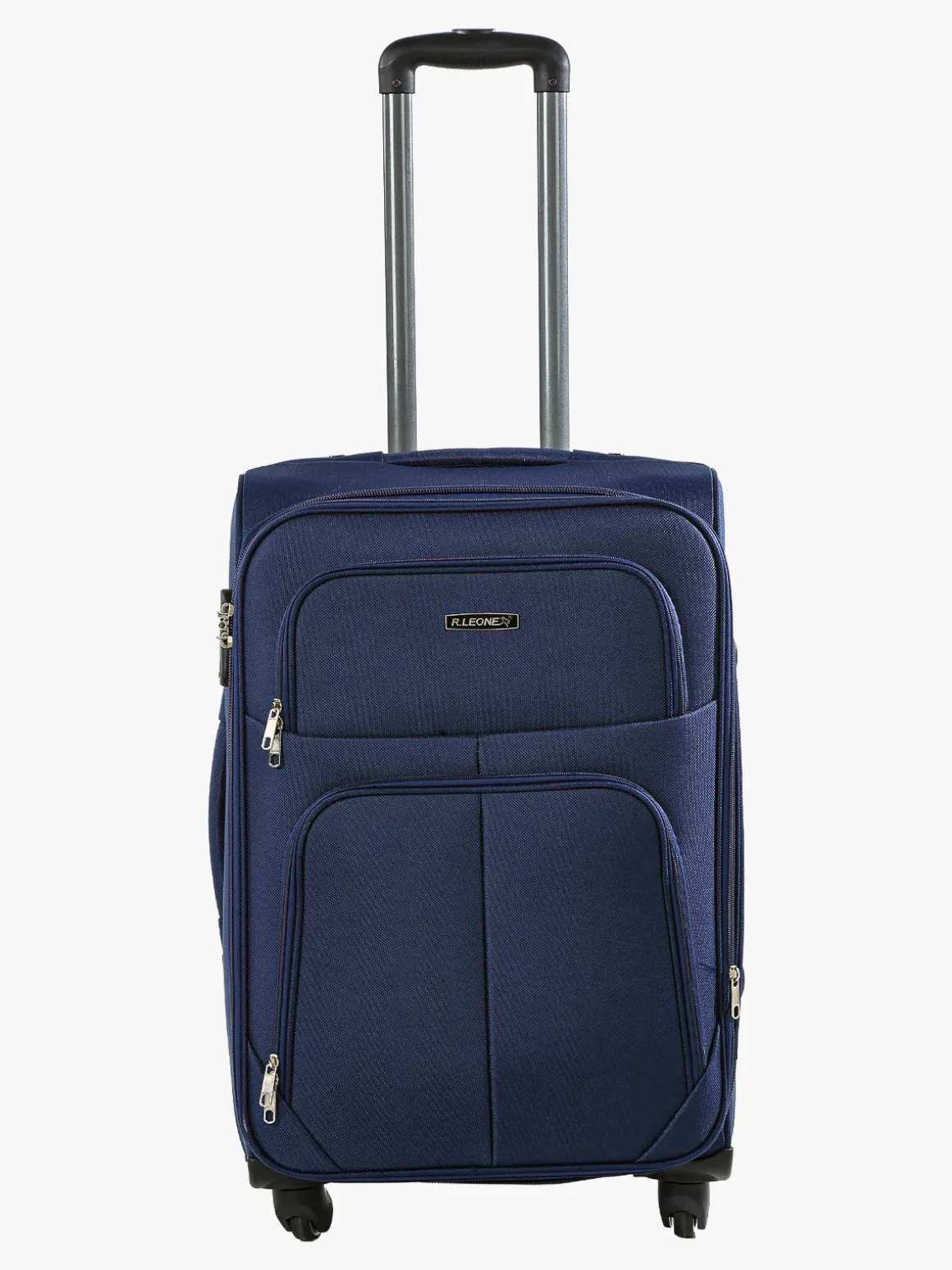 R.Leone Valigia media 4 ruote semirigida in tessuto - blu scuro
