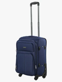 R.Leone Valigia piccola 4 ruote semirigida in tessuto - blu scuro