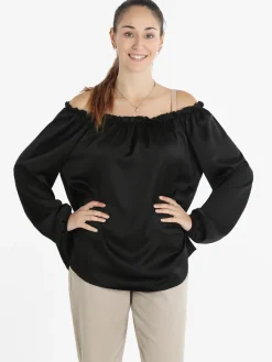 Rlinea Blusa donna effetto raso