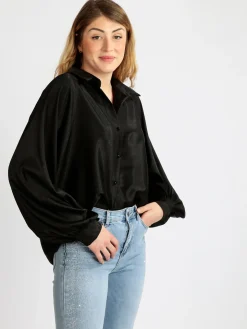 Rlinea Camicia donna oversize con maniche a pipistrello