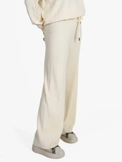 Rossamiss Pantaloni donna in maglia con coulisse - panna