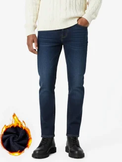 Ross Kemp Jeans da uomo a vita bassa con interno felpato - jeans