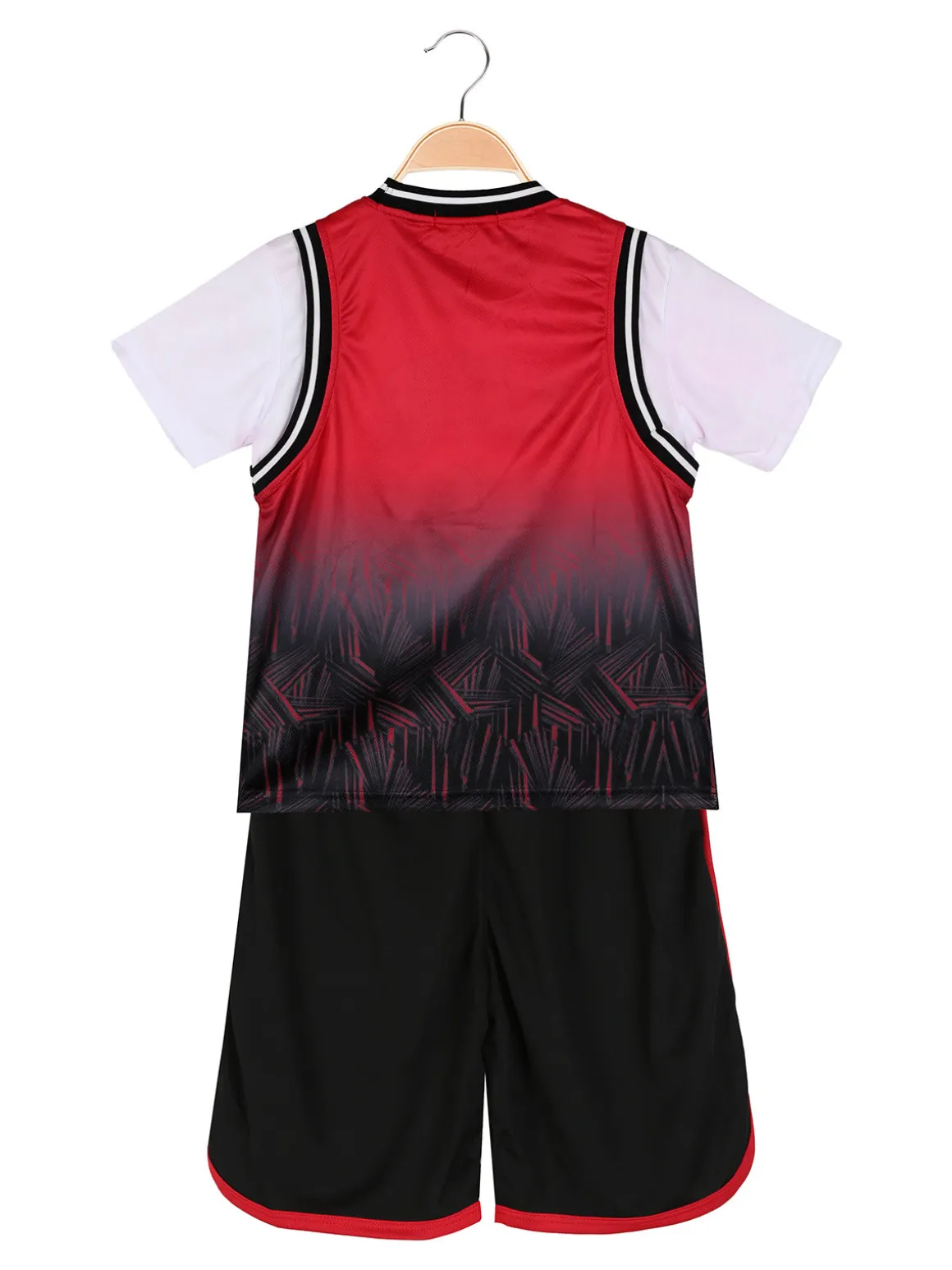 Run Boy Completo corto da ragazzo sportivo con t-shirt e bermuda - rosso