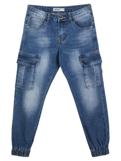 Run Boy Jeans da bambino con tasconi e polsini
