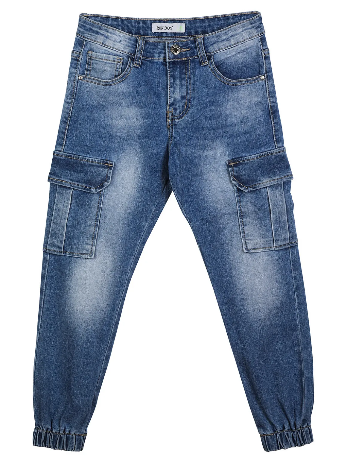 Run Boy Jeans da bambino con tasconi e polsini
