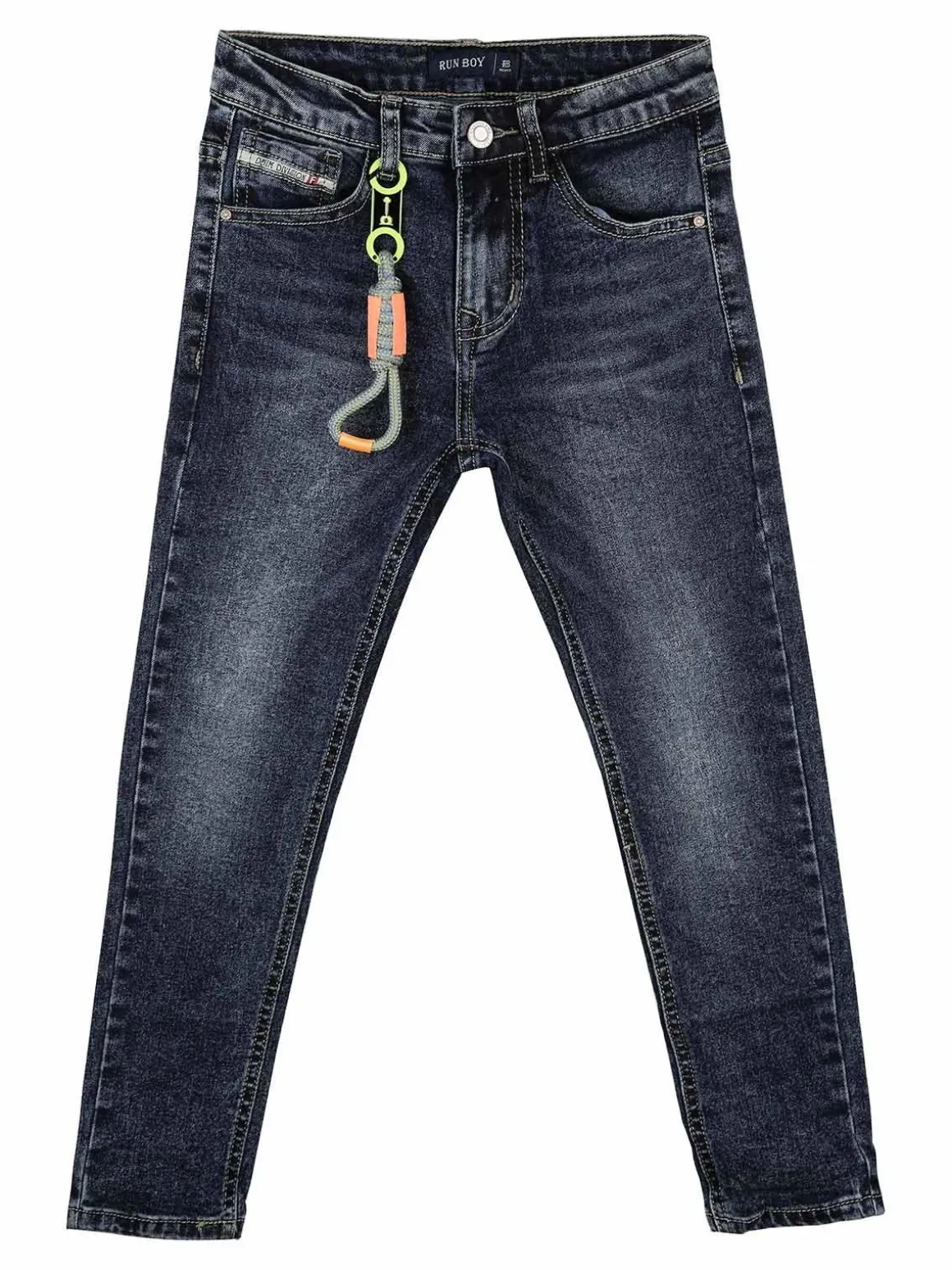 Run Boy Jeans da bambino slim fit con laccetto decorativo