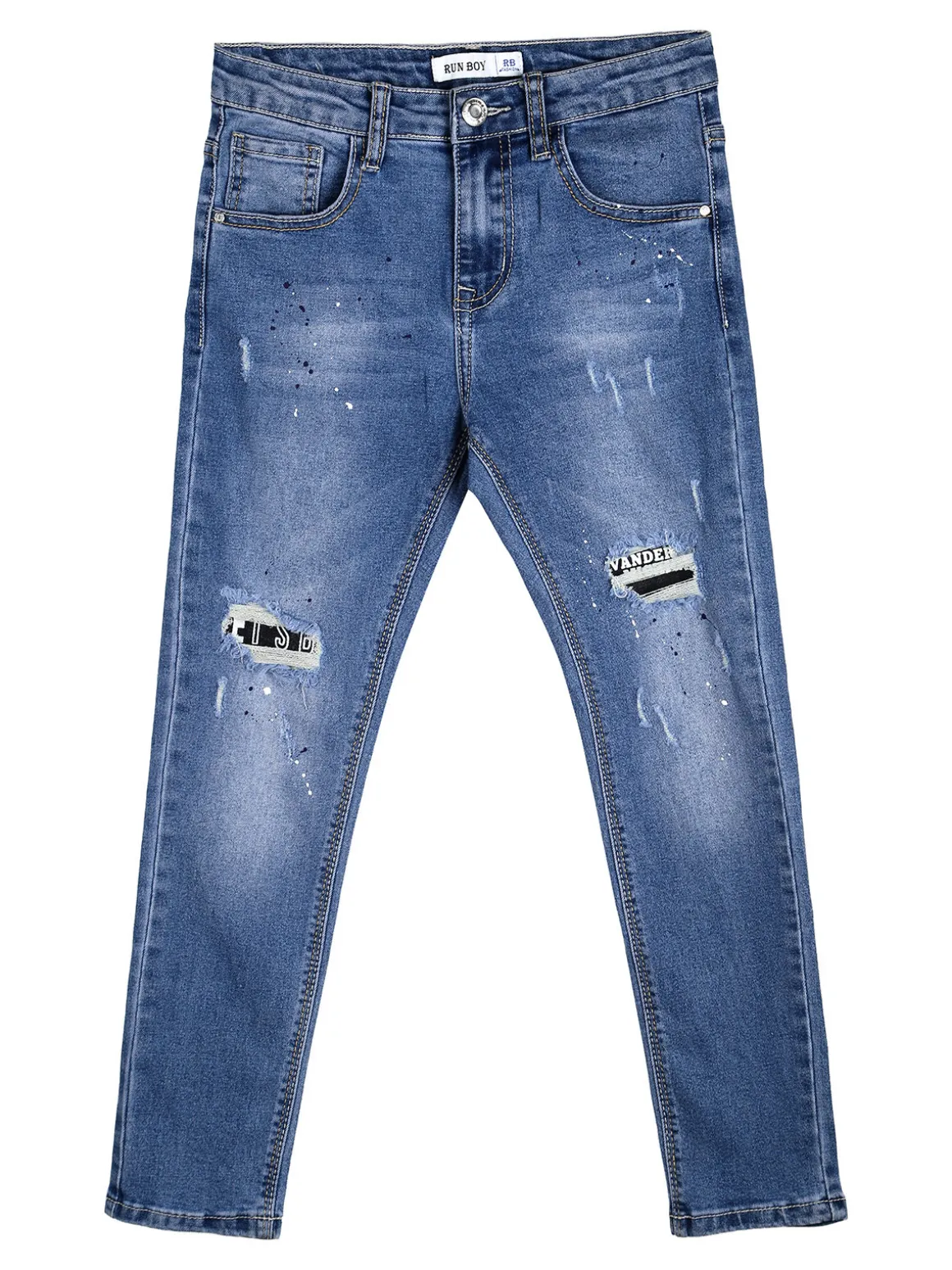 Run Boy Jeans skinny da bambino con strappi - jeans