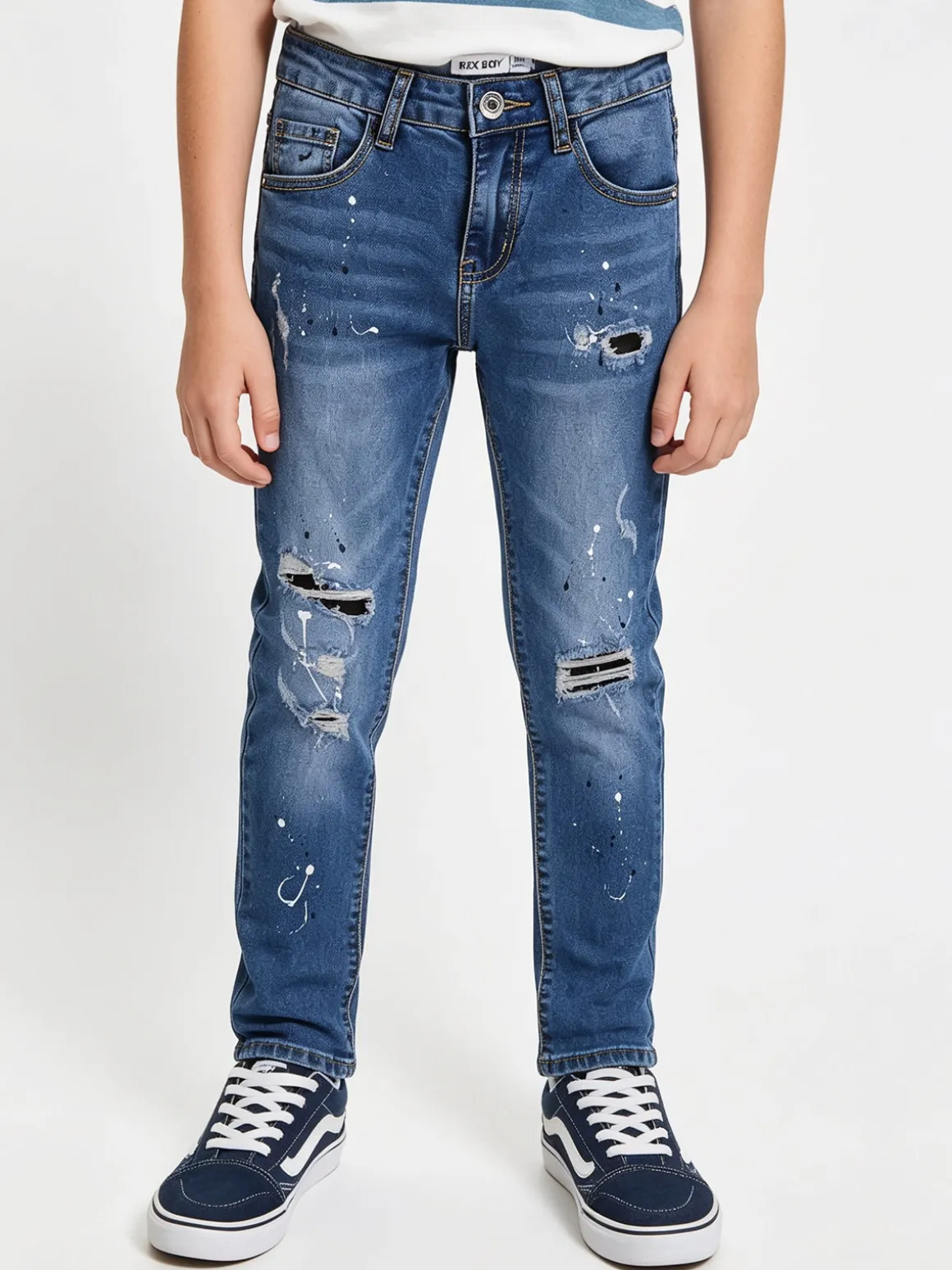 Run Boy Jeans skinny da ragazzo con strappi - jeans