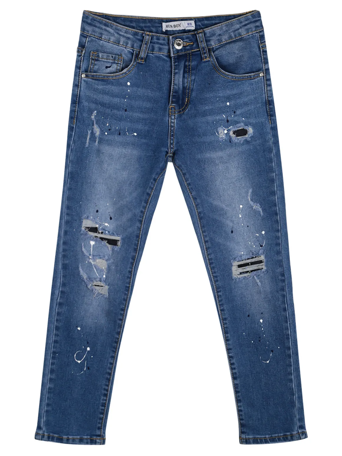 Run Boy Jeans skinny da ragazzo con strappi - jeans
