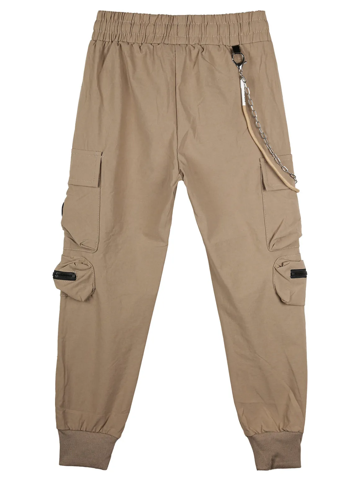Run Boy Pantaloni cargo da bambino con coulisse e catena decorativa - taupe