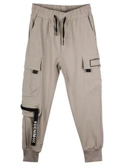 Run Boy Pantaloni cargo da ragazzo con polsini e coulisse - fango