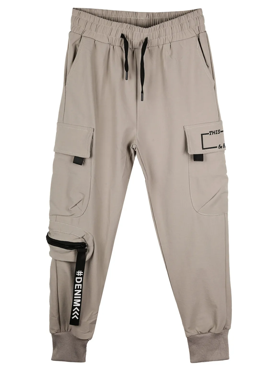 Run Boy Pantaloni cargo da ragazzo con polsini e coulisse - fango