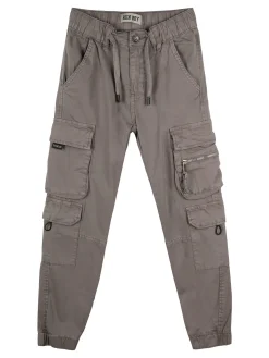Run Boy Pantaloni cargo da ragazzo in cotone con coulisse - fango