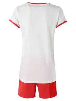 Sabor Cherry-Coke Pigiama corto da donna in cotone con stampe - bianco