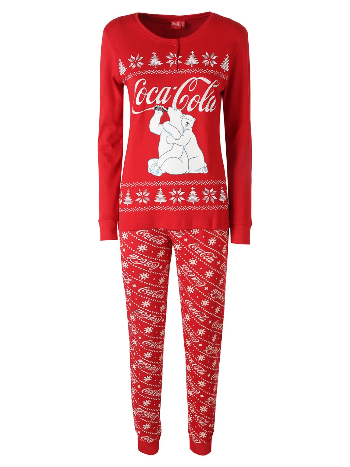 Sabor Coca -Cola Pigiama natalizio donna in cotone - rosso