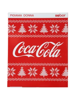 Sabor Coca -Cola Pigiama natalizio donna in cotone - rosso
