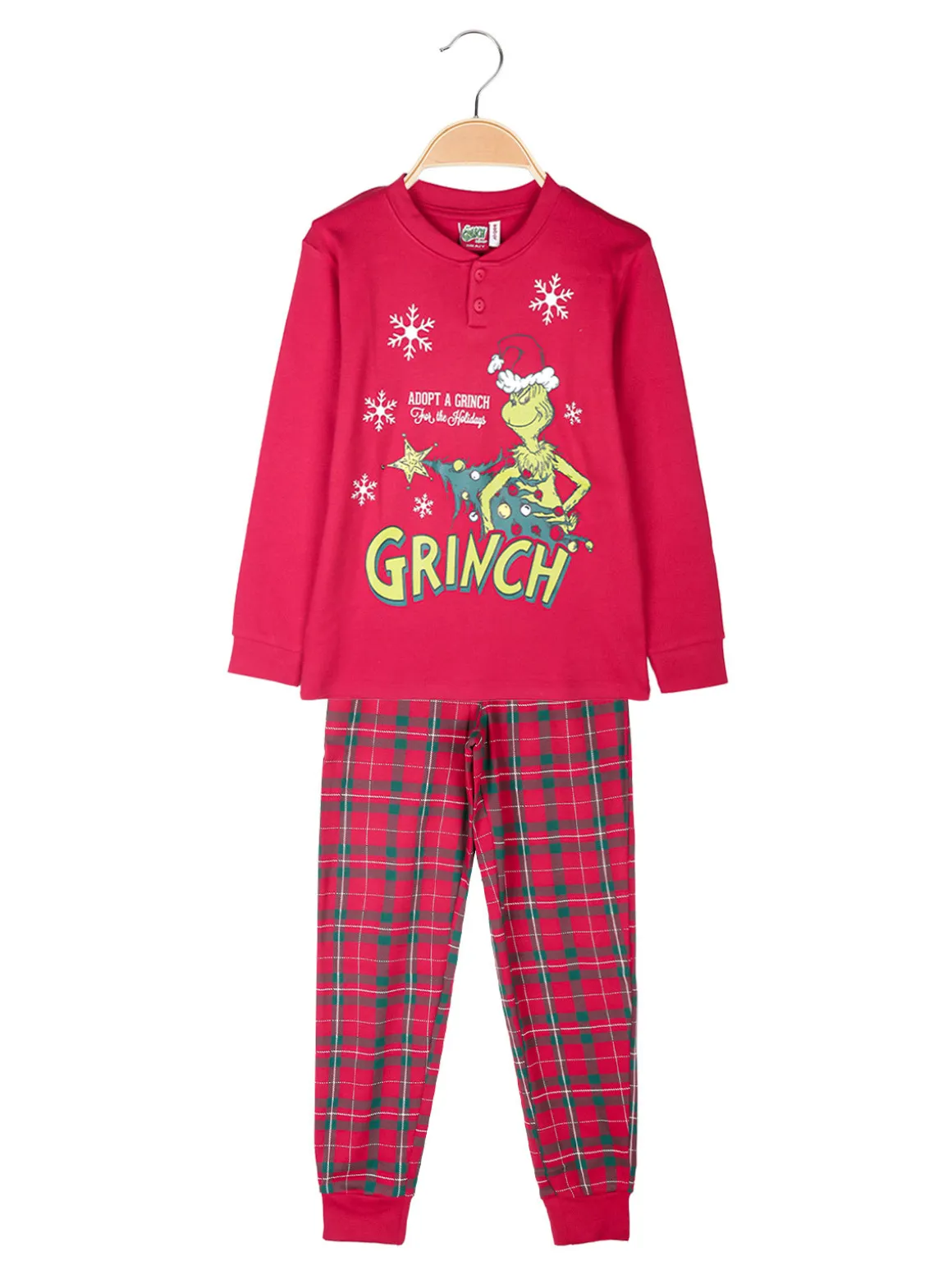 Sabor Grinch pigiama natalizio da bambino in cotone interlock