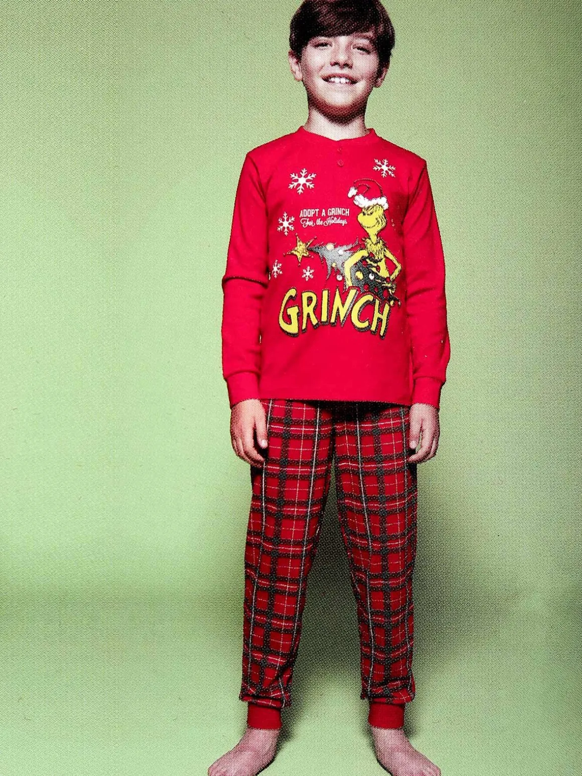 Sabor Grinch pigiama natalizio da bambino in cotone interlock