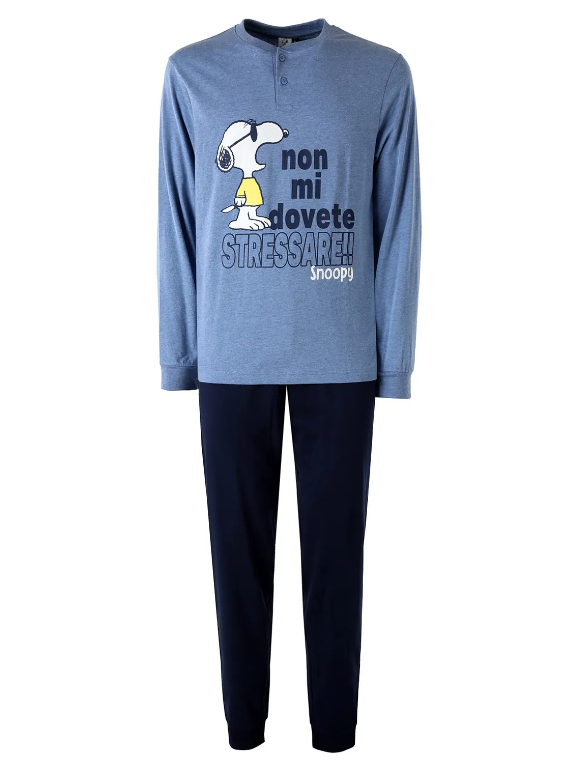 Sabor Snoopy pigiama lungo da uomo in cotone - jeans