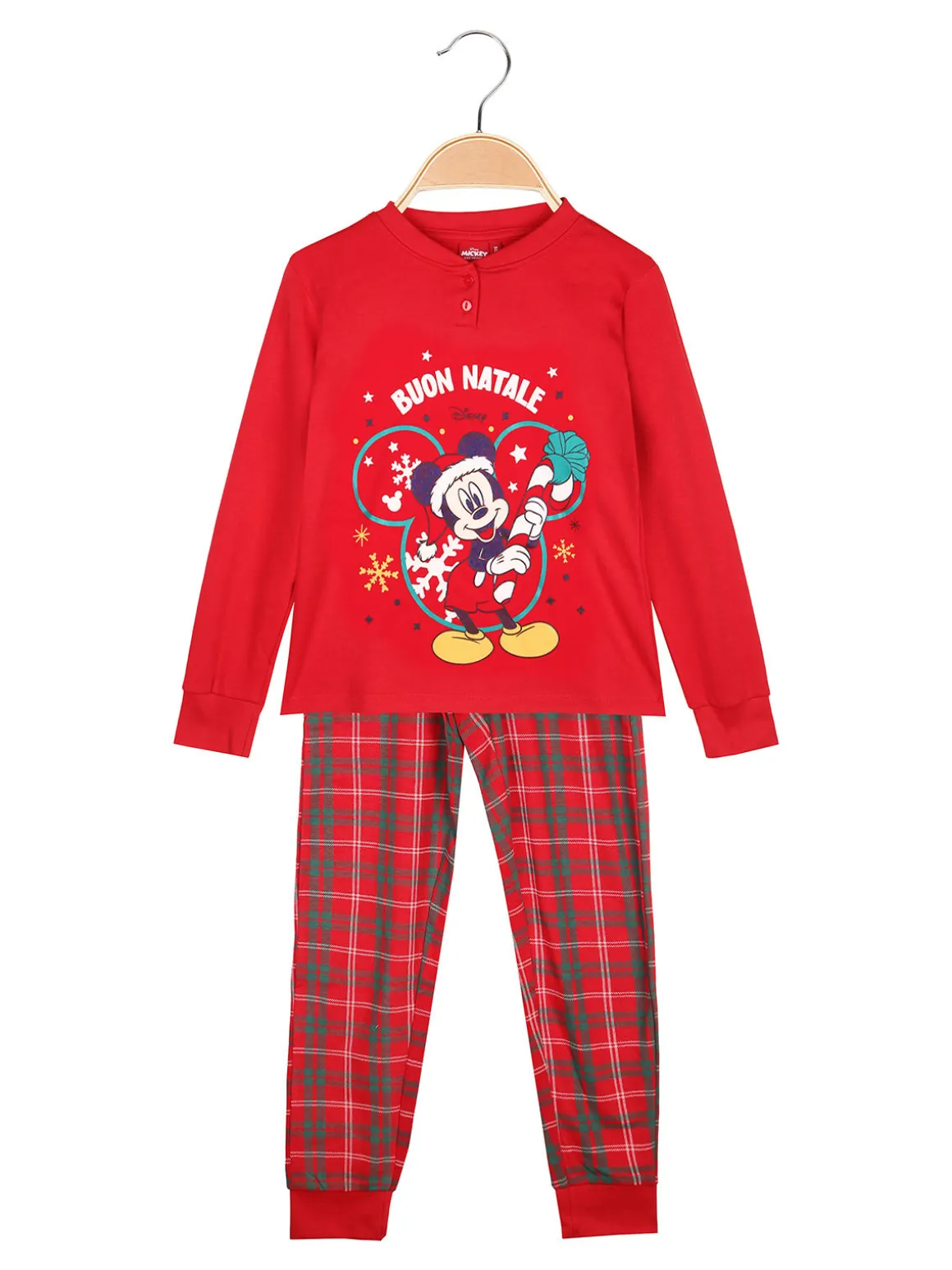 Sabor Topolino pigiama natalizio da bambino in cotone - rosso