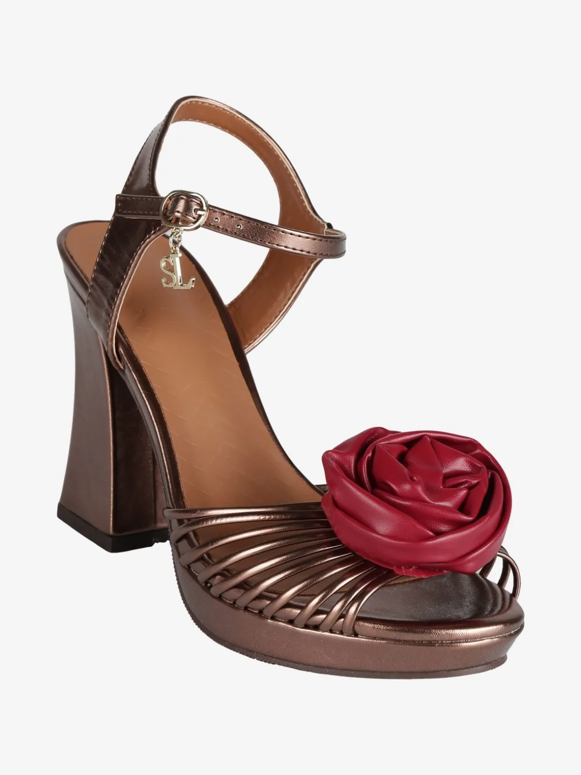 Saralòpez Sandali alti donna con rosa