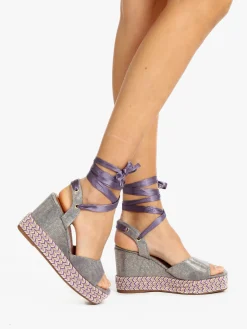 Saralòpez Sandali donna alla schiava con zeppa