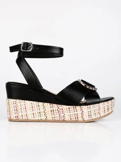 Saralòpez Sandali donna con zeppa e plateau