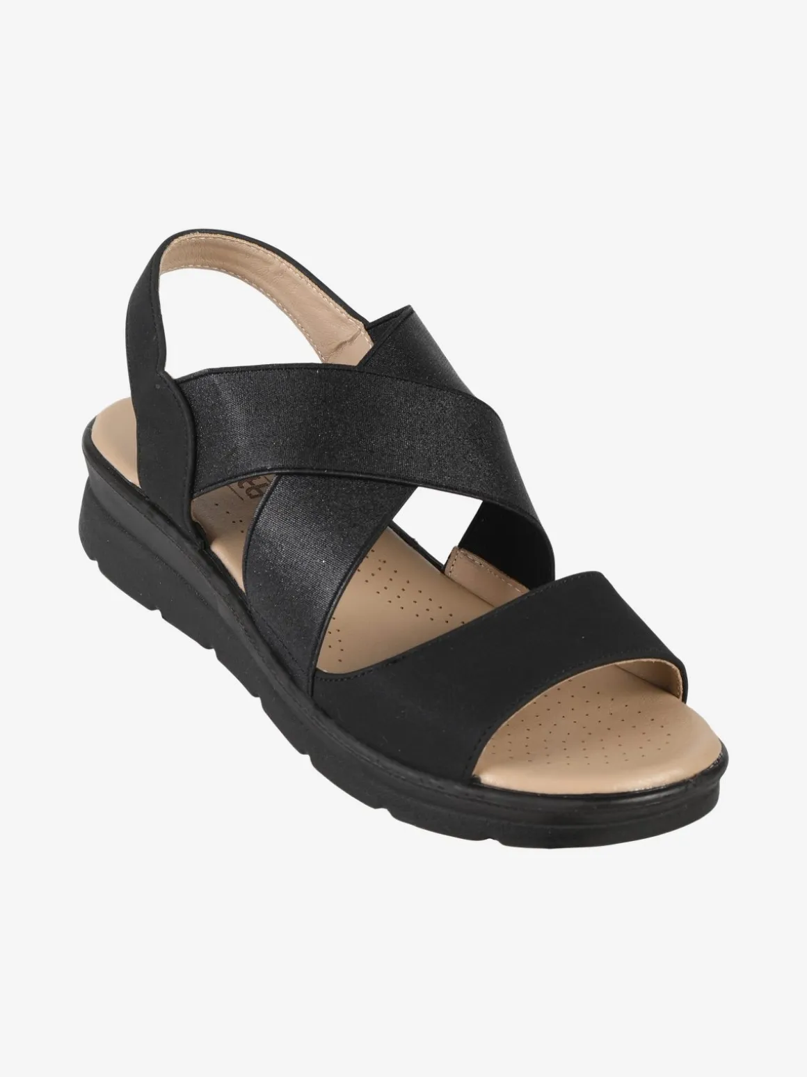 Scatti Sandali donna comfort con zeppa e fasce intrecciate