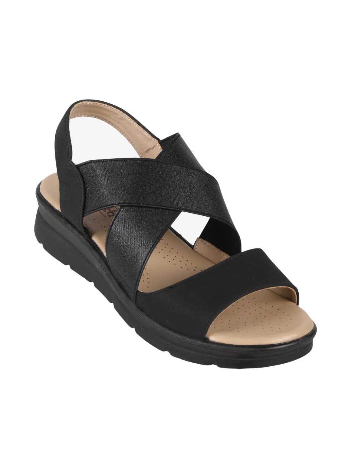 Scatti Sandali donna comfort con zeppa e fasce intrecciate