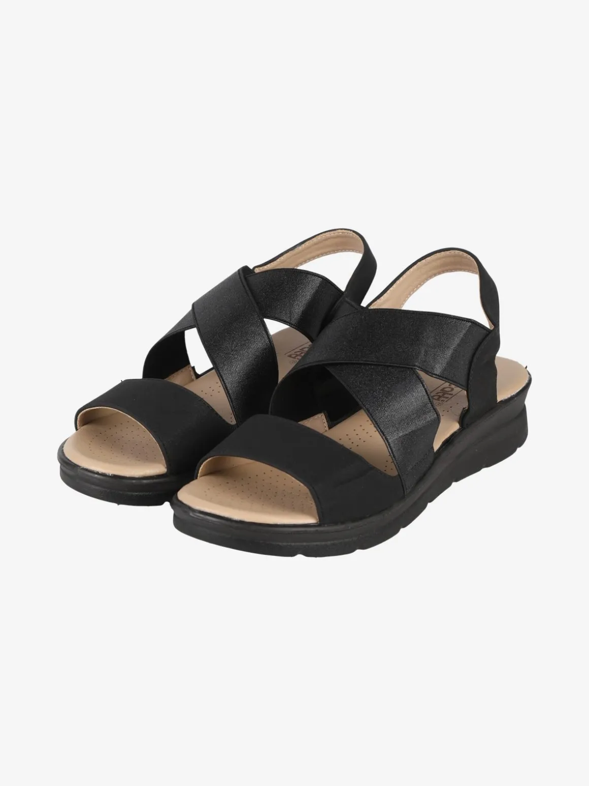 Scatti Sandali donna comfort con zeppa e fasce intrecciate