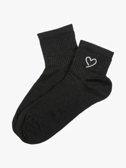Scopri Calze corte da donna cuore in filo di scozia - nero