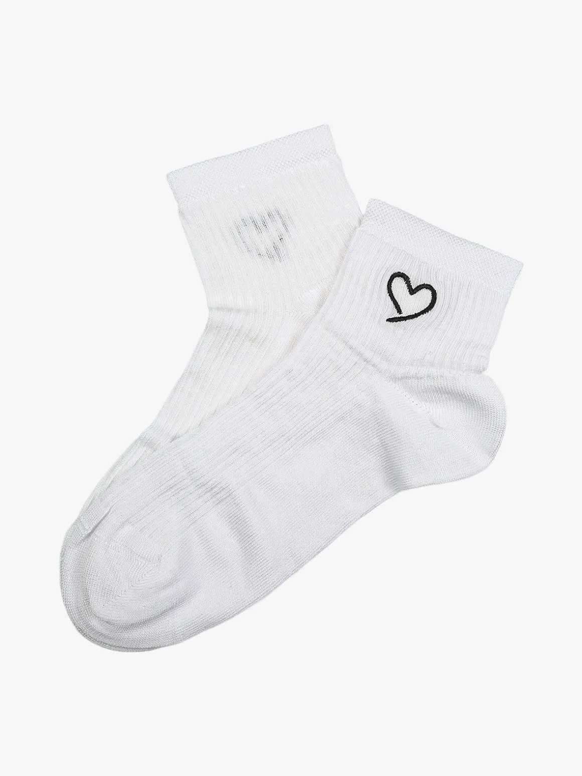 Scopri Calze corte da donna cuore in filo di scozia - bianco