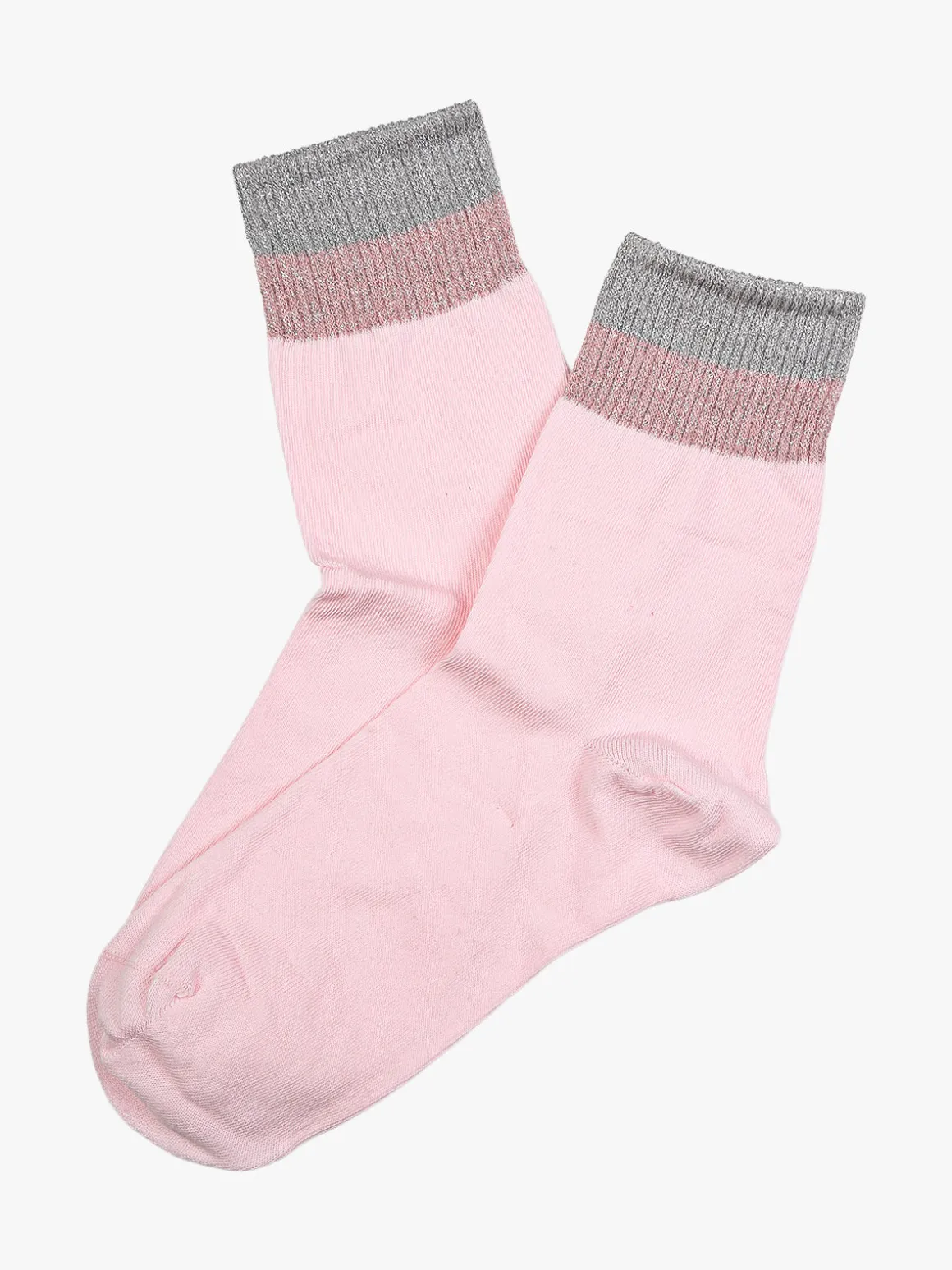 Scopri Calze corte da donna in cotone stretch con bordo lurex - nero