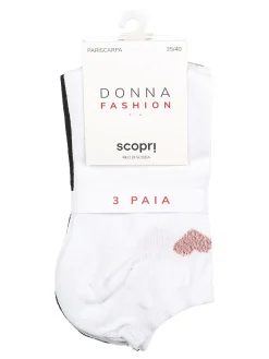Scopri Confezione da 3 paia di calze corte donna in filo di scozia