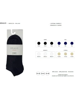 Scopri Confezione da 3 paia di minicalze unisex in cotone elasticizzato - nero